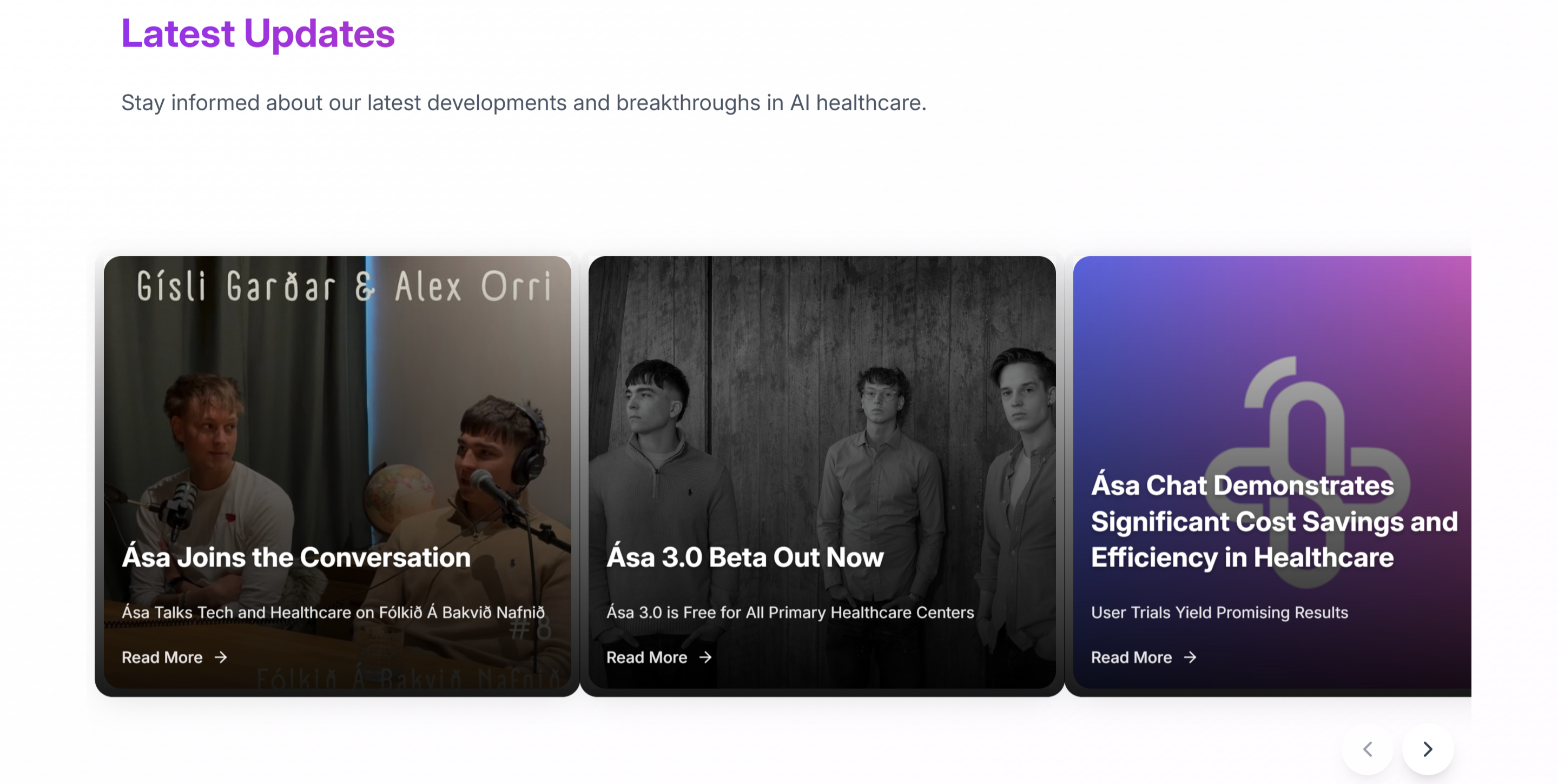 Homepage updates and blog section featuring latest news