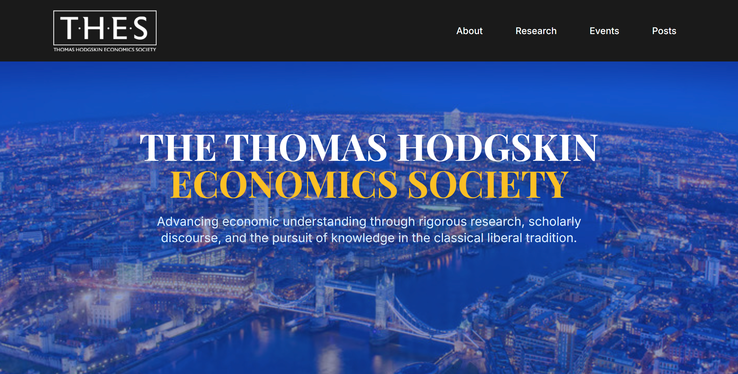 Thomas Hodgskin Economics Society website hero section